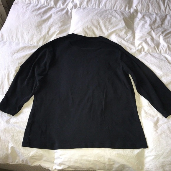 Croft & Barrow Ladies Henley SzL Black 3/4 Sleeves 100% Cotton Pre-Owned - Picture 7 of 12